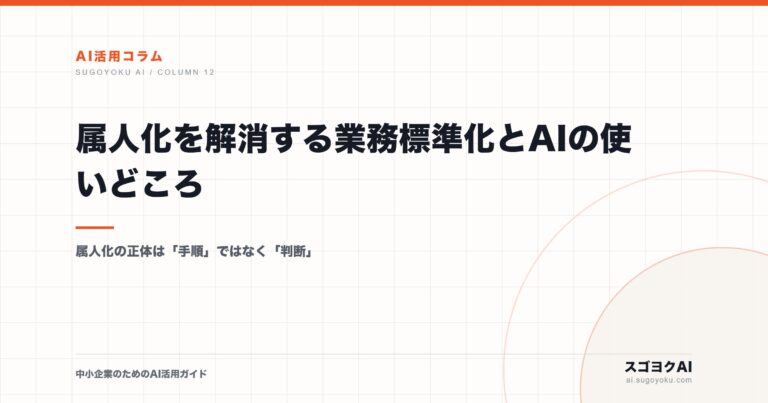 属人化を解消する業務標準化とAIの使いどころのアイキャッチ画像