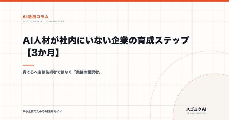 AI人材が社内にいない企業の育成ステップ【3か月】のアイキャッチ画像