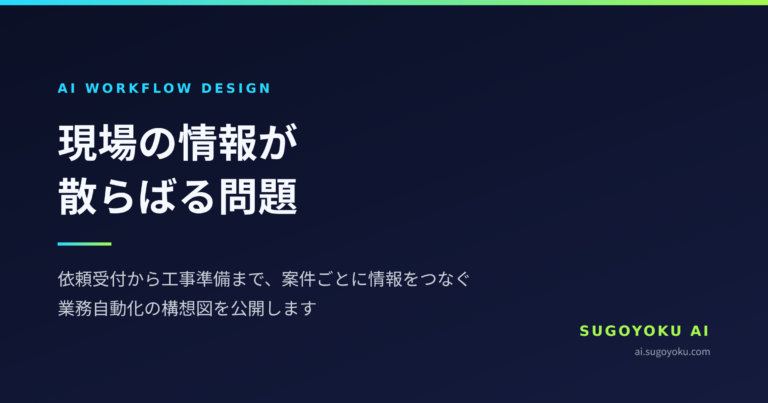現場の情報が散らばる問題｜業務自動化の構想図を公開
